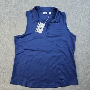 FootJoy Tank Top Womens XL Golf Leisure Racerback Navy Blue Preppy Polo NWT NEW